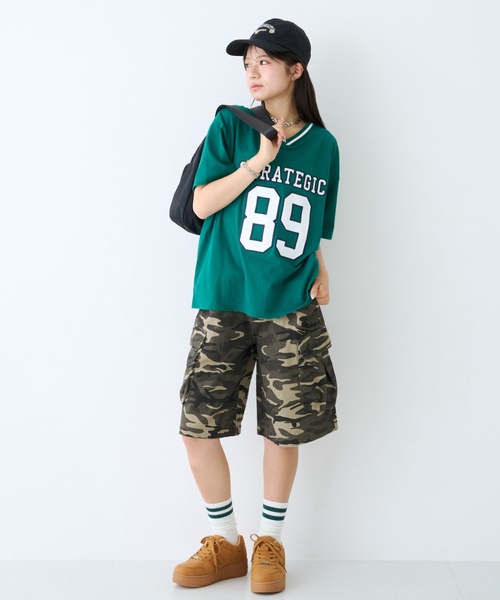 LOVETOXIC ハーフパンツ パンツ 「LTXC」カモフラ柄ハーフカーゴパンツ