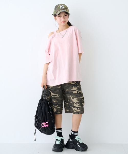 LOVETOXIC ハーフパンツ パンツ 「LTXC」カモフラ柄ハーフカーゴパンツ