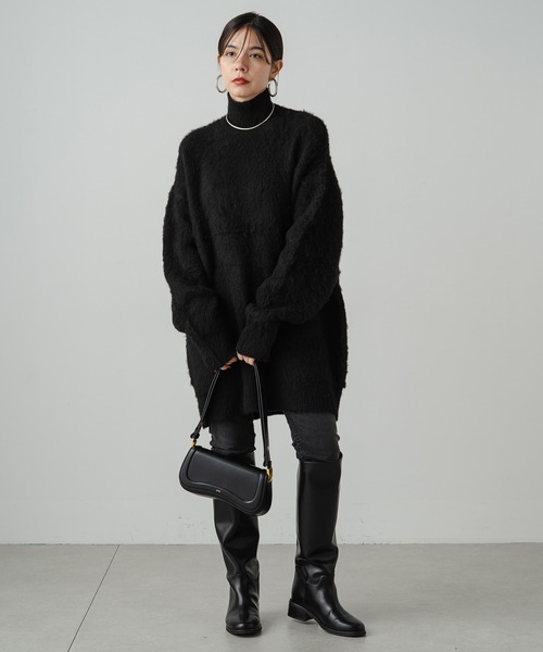 「LOUNGEDRESS」 ニットワンピース FREE グレー レディース_画像5