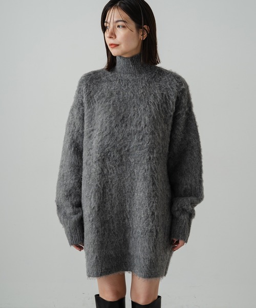 「LOUNGEDRESS」 ニットワンピース FREE グレー レディース_画像8