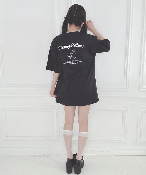 「Honey Cinnamon」 半袖Tシャツ FREE サックスブルー レディース_画像2