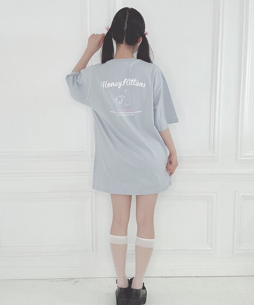 「Honey Cinnamon」 半袖Tシャツ FREE サックスブルー レディース_画像8