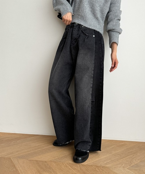 「CANAL JEAN」 デニムパンツ MEDIUM ブラック レディース