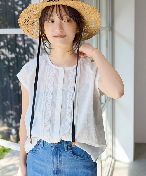 SLOBE IENA（スローブイエナ） ブラウス シャツ ドットジャガード