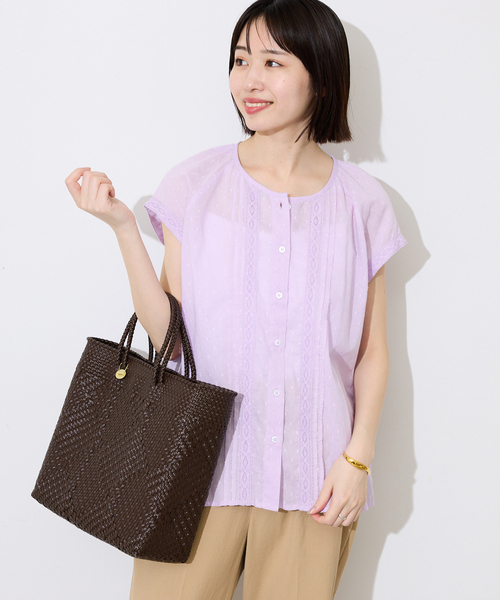 SLOBE IENA（スローブイエナ） ブラウス シャツ ドットジャガード