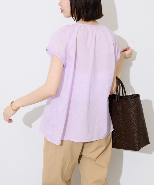 SLOBE IENA（スローブイエナ） ブラウス シャツ ドットジャガード 