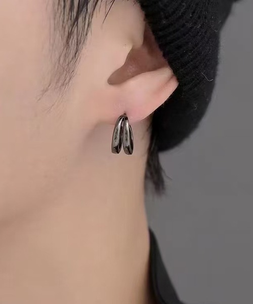 DiamondHearts（ダイヤモンドハーツ） ピアス ダブルライン ブラック
