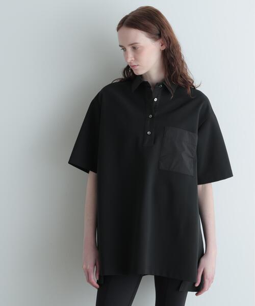 【美品 24SS】ルフィル ソフトダンボールポロトップス　シャツ　ブラック LE PHIL（ル フィル） ポロシャツ ポロ 「LE PHIL SPORTS」Aライン