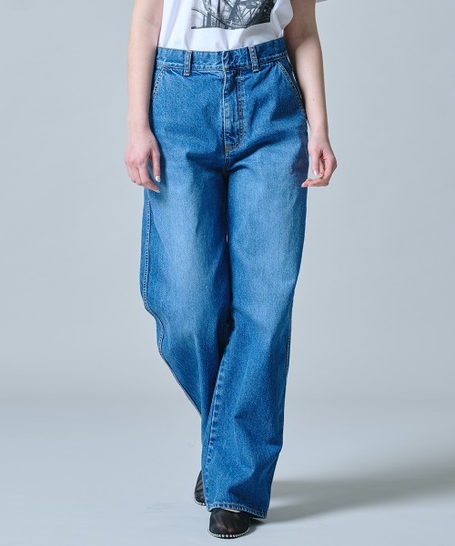 ワイドパンツ ジーンズ デニム デニムパンツ 11.5oz ナチュラルスラブバルーンデニムパンツ レディースの画像