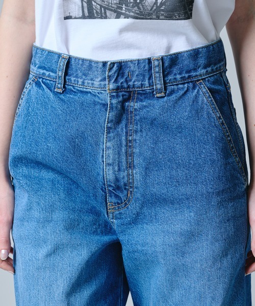 ワイドパンツ ジーンズ デニム デニムパンツ 11.5oz ナチュラルスラブバルーンデニムパンツ レディースの画像