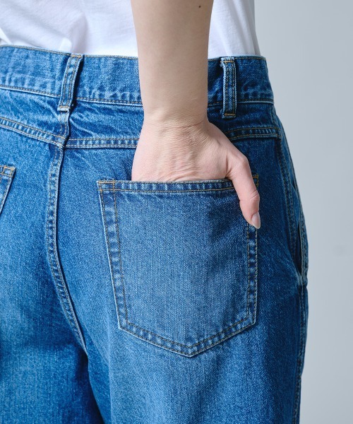 ワイドパンツ ジーンズ デニム デニムパンツ 11.5oz ナチュラルスラブバルーンデニムパンツ レディースの画像