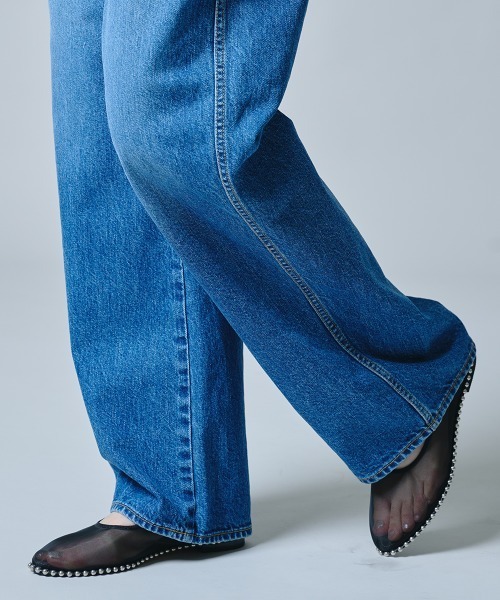 ワイドパンツ ジーンズ デニム デニムパンツ 11.5oz ナチュラルスラブバルーンデニムパンツ レディースの画像