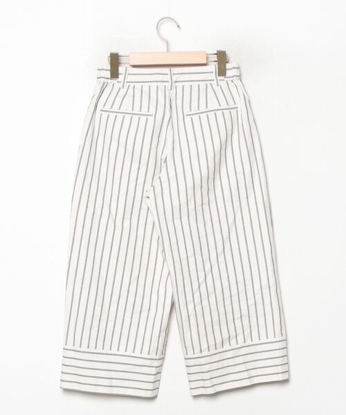 「BEAMS HEART」 ストライプ柄クロップドパンツ 0 ホワイト レディース_画像2