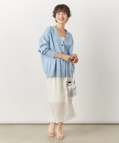 「NOLLEY'S Sophi」 ニットカーディガン 38 サックスブルー レディース_画像2