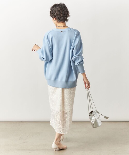 「NOLLEY'S Sophi」 ニットカーディガン 38 サックスブルー レディース_画像4