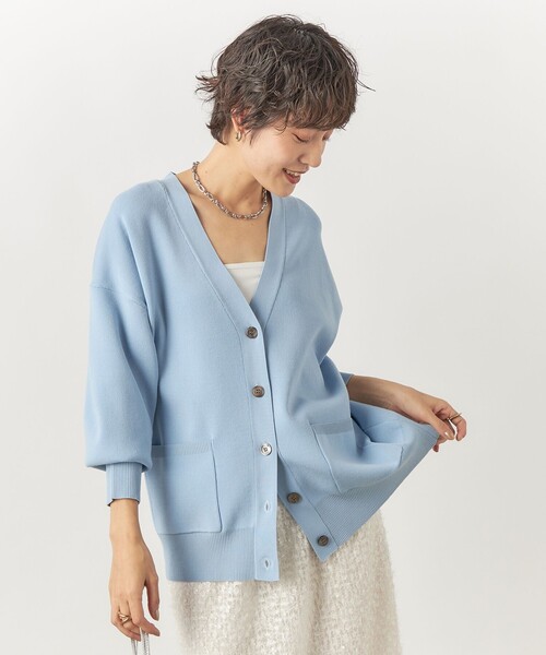 「NOLLEY'S Sophi」 ニットカーディガン 38 サックスブルー レディース_画像5