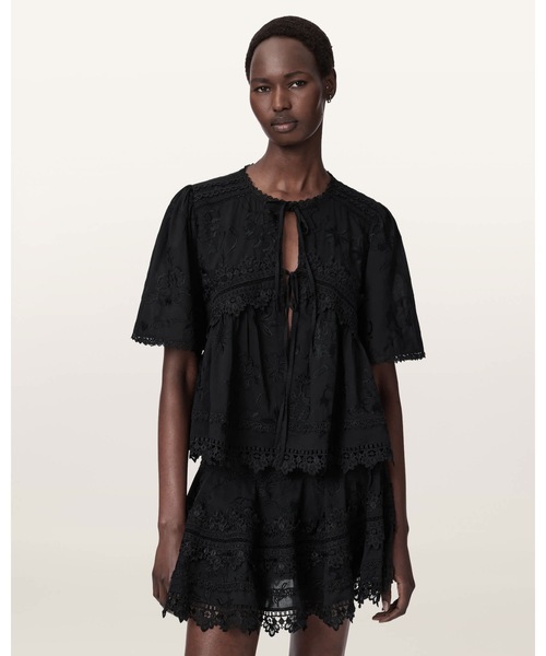 ALLSAINTS（オールセインツ） LILLITH EMBROIDERED SHORT SLEEVE TOP