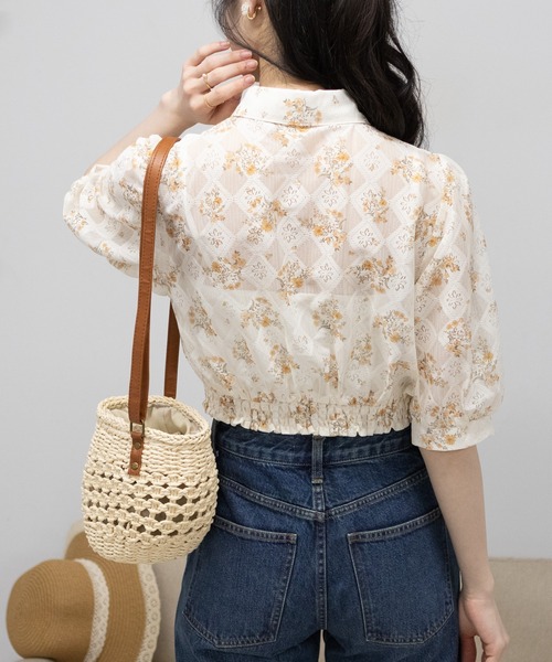 「pumpkin port」 半袖シャツ L ブルー レディース_画像6