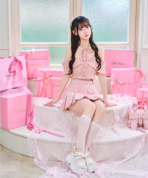 【美品】 レア フリルスカートドレス Sサイズ ピンク ReAmour スカート ウエストロゴプリーツスカート : ZOZOTOWN Yahoo!店