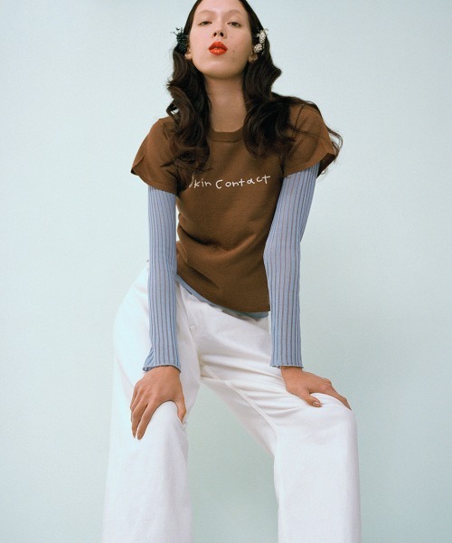tシャツ 「leinwande」26SS新作 Skin Contact Knitted Tee レディースの画像