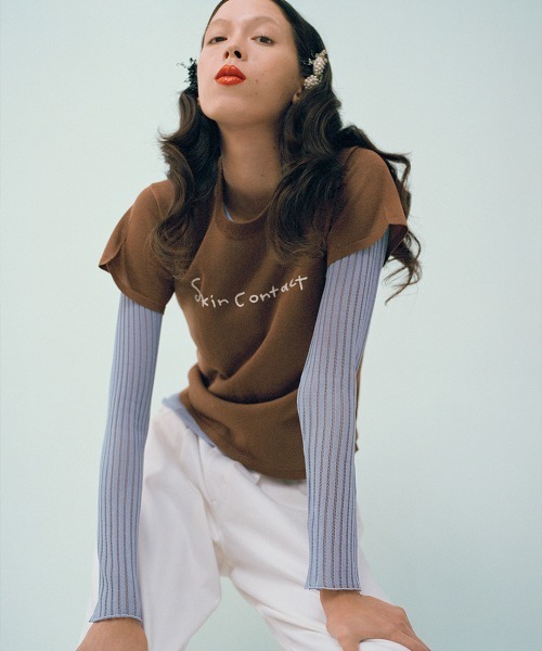 tシャツ 「leinwande」26SS新作 Skin Contact Knitted Tee レディースの画像