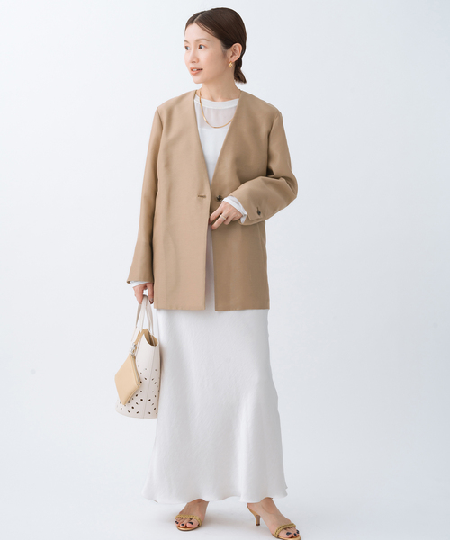IENA（イエナ） ノーカラージャケット 36 グレー レディース