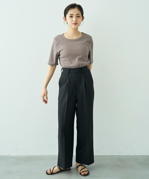 mil（ミル） スラックス パンツ センタープレス ストレートパンツ