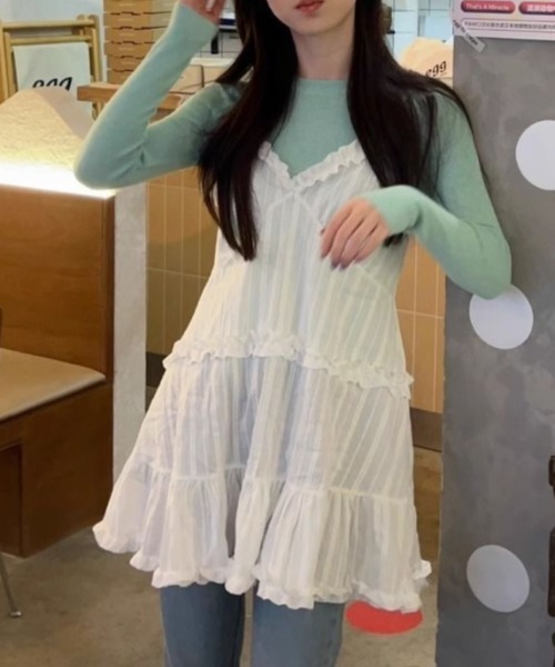 「Achic」 キャミソールワンピース M ホワイト レディース_画像5