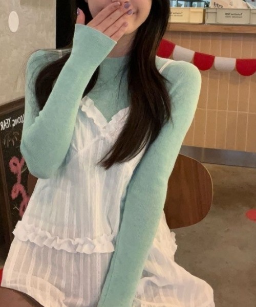 「Achic」 キャミソールワンピース M ホワイト レディース_画像6