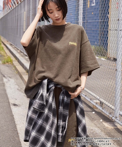 「THRASHER」 セットアップ L ブラウン メンズ_画像2