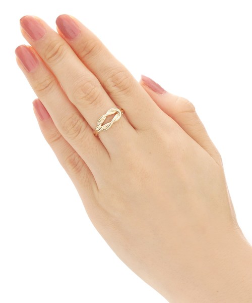 値下げ価格！COCOSHNIK ♡ K10リーフリング 約12号 COCOSHNIK 指輪 リング K10リーフノット リング（大