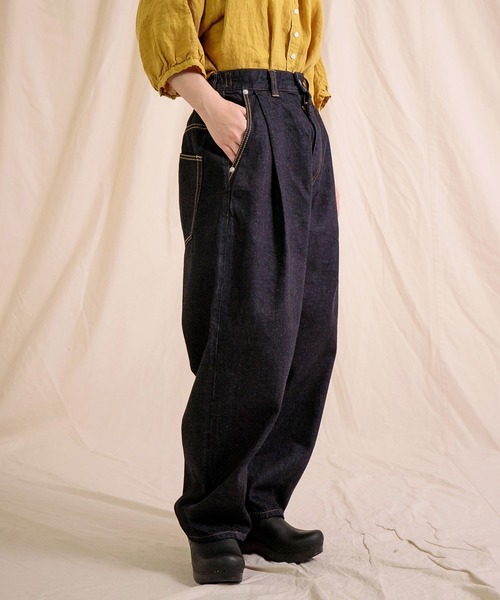 美品 Brocanteブロカント ダークデニム ワイドパンツ 2 Brocante ワイドパンツ ジーンズ デニム デニムパンツ 「Brocante