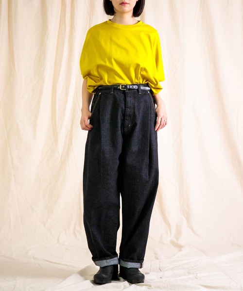 Brocante 12ozデニム　アンプリッセパンツ　ワイド　フェード　バギー Brocante ワイドパンツ ジーンズ デニム デニムパンツ 「Brocante