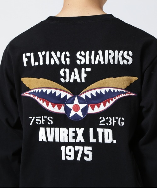 AVIREX tシャツ 「WEB＆DEPOT限定」EMBROIDERY L/S T-SHIRT