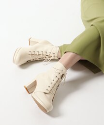 ESPERANZA（エスペランサ） ブーツ アーモンドトゥレースアップ厚底