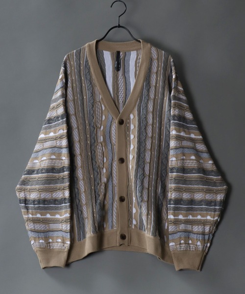 SITRY カーディガン Balloon Sleeve Big silhouette 3D Knit Cardigan 