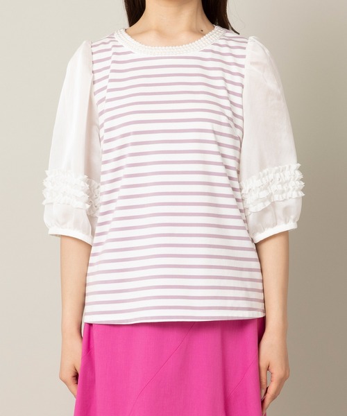 Rose Tiara（ローズティアラ） tシャツ Tシャツ パール襟カットソー