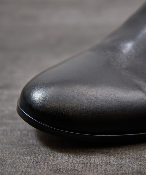 【美品】パドローネ/インナーゴアレザーブーツ/サイドゴア/チャンキーソール/黒 PADRONE パドローネ / BL INNERGORE BOOTS インナーゴア レザー