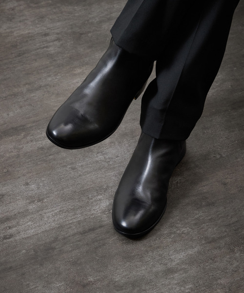 【美品】パドローネ/インナーゴアレザーブーツ/サイドゴア/チャンキーソール/黒 PADRONE（パドローネ）の「PADRONE パドローネ / SIDE GORE