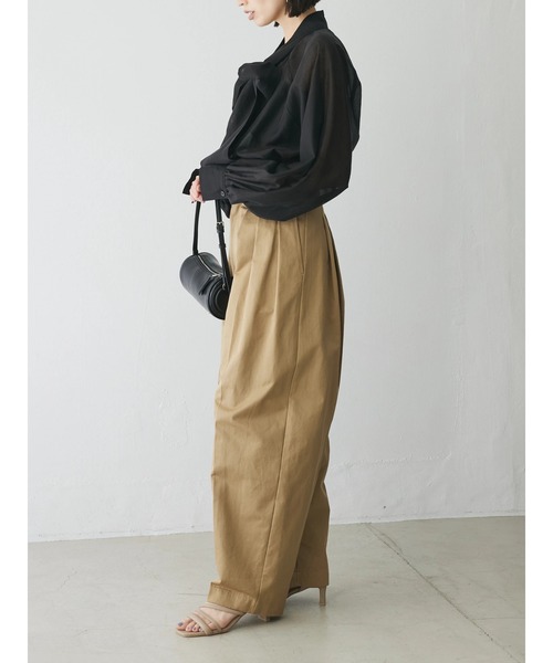 AnriettMusee ブラウス シャツ シアーボウタイブラウス レディース