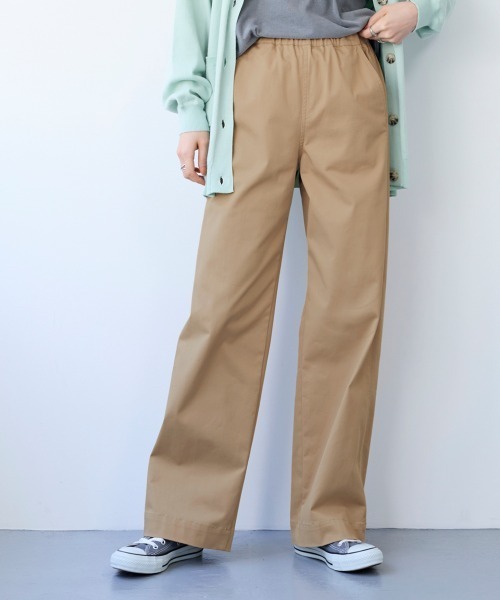 新品未使用✨ MHL. チノパン　レディース　バックストラップ付き SMILELAND チノパン 「大きいサイズ」 すごのびストレッチツイルカーブ