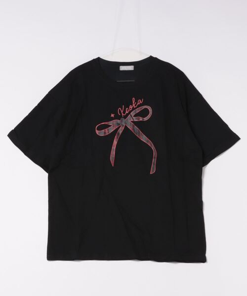 DIAVEL tシャツ 韓国風 リボンデザイン半袖ビッグTシャツ レディース