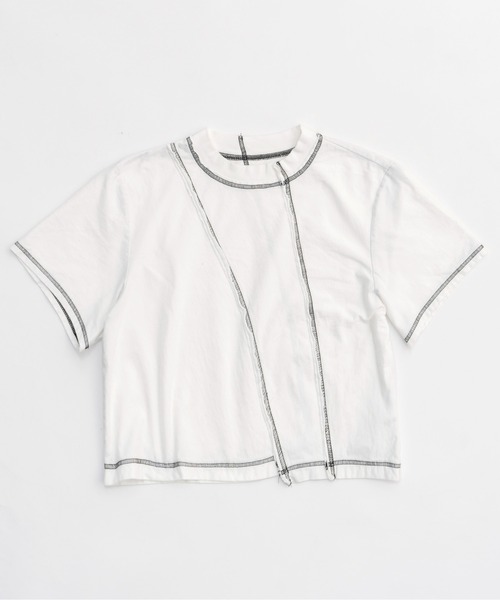 tシャツ Tシャツ レディース Outseam Bicolor T-shirt/アウトシームバイカラーTシャツ「MAISON SPECIAL/メゾンス｜zozo｜02