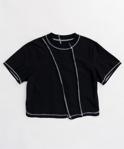 tシャツ Tシャツ レディース Outseam Bicolor T-shirt/アウトシームバイカラーTシャツ「MAISON SPECIAL/メゾンス｜zozo｜09