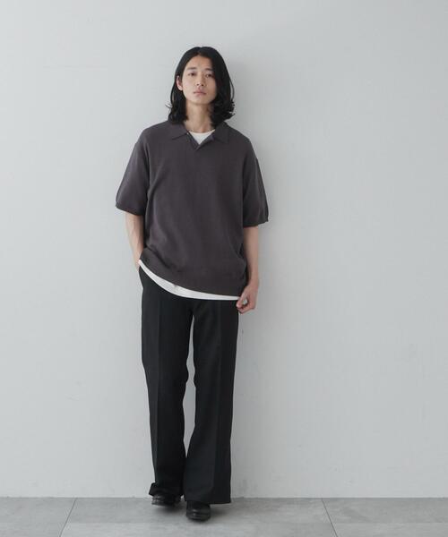 メンズ フィット フレア トラウザーズ THE STANDARD スラックス WEGO/ルーズフィットフレアトラウザー