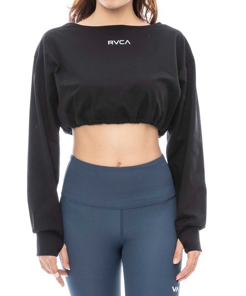 RVCA ブラック 水着・ラッシュガード セット RVCA ラッシュガード レディース 「SURF TEE」 MINI CROPPED RG