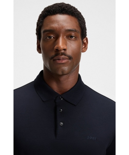 新品タグ付き✨【HUGO BOSS】長袖ポロシャツ ブラック Mサイズ メンズロングスリーブポロシャツ | HUGO BOSS