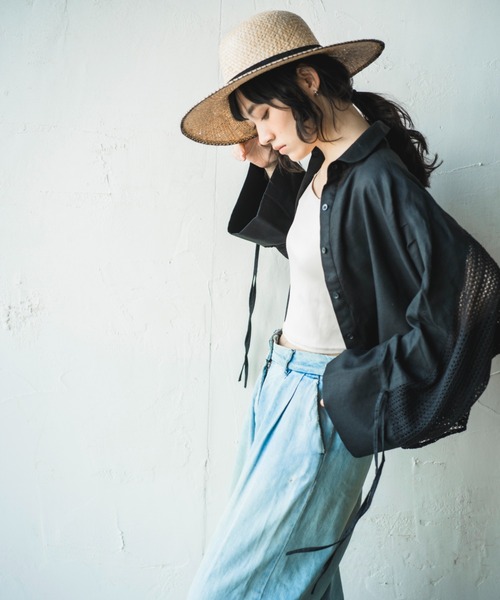 ブラウス シャツ AILE「エール」バックレースシャツ レディース ORIENT MILLINERY ブラウス シャツ AILE「エール」バックレース