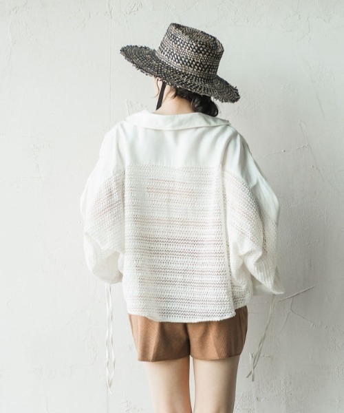 ブラウス シャツ AILE「エール」バックレースシャツ レディース ORIENT MILLINERY ブラウス シャツ AILE「エール」バックレース