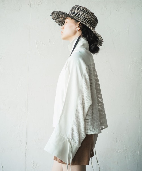 ブラウス シャツ AILE「エール」バックレースシャツ レディース ORIENT MILLINERY ブラウス シャツ AILE「エール」バックレース